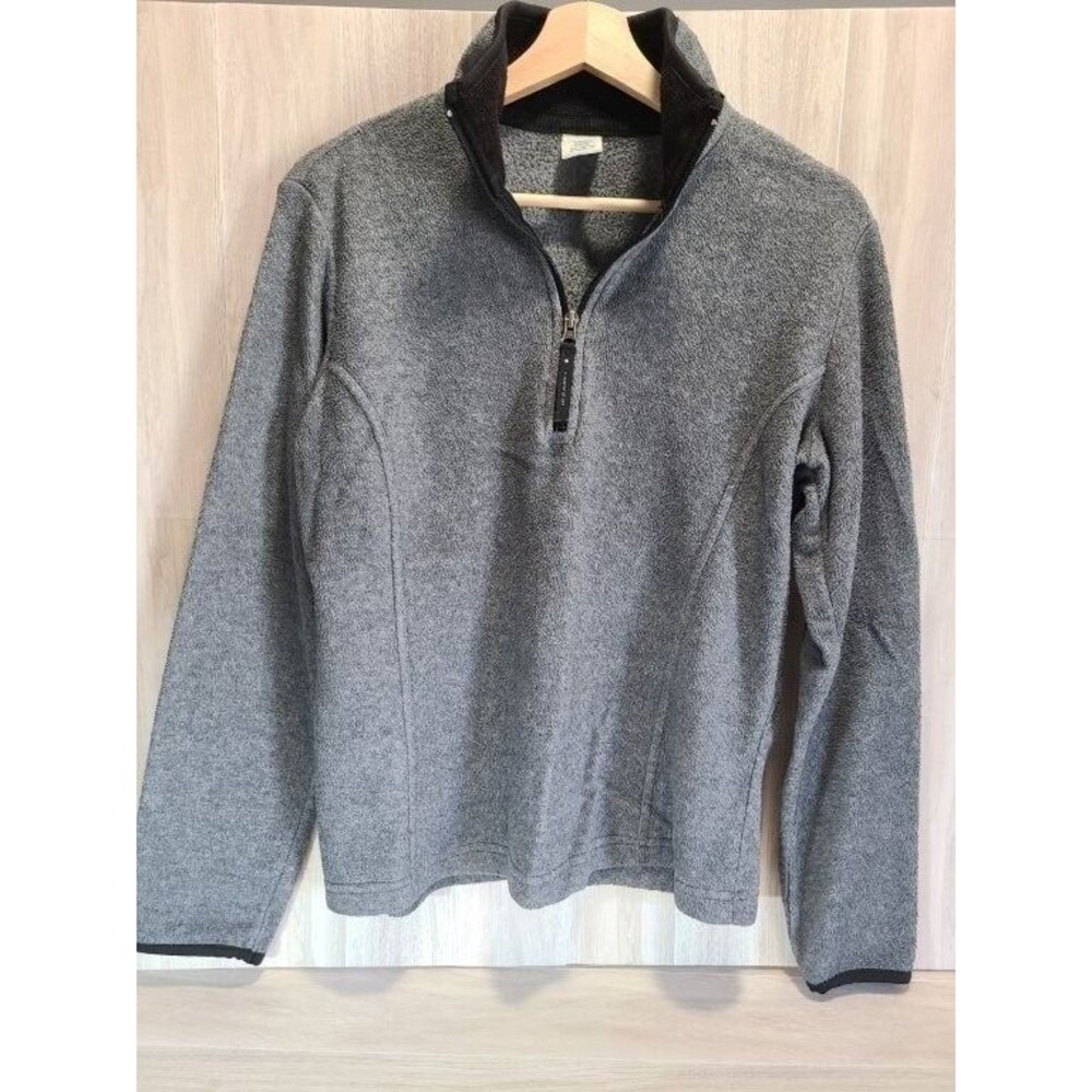 Old Navy Fleece Pullover Women M Grey Quarter 1/4 Zip Sweater Jacket Warm Casual